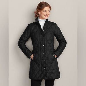 EDDIE BAUER PARKA YEAR-ROUND CAR COAT BLACK TRENCH QUILTED‎ JACKET